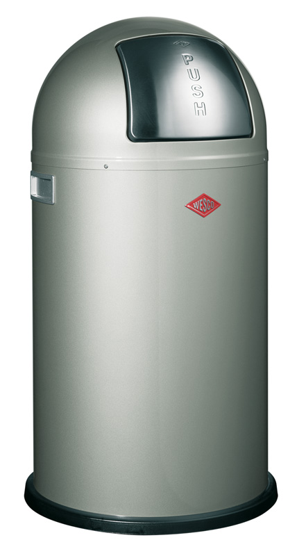 Abfallbehälter Pushboy (Wesco) Neusilber 50 Liter