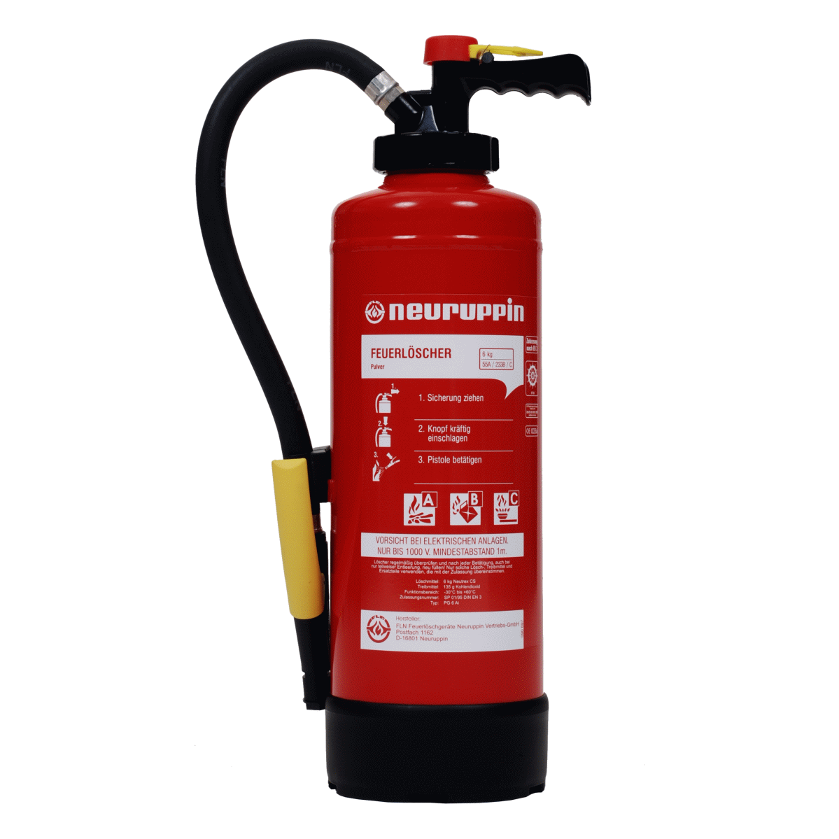 Pulver Auflade-Feuerlöscher NEU PG 6 Ai