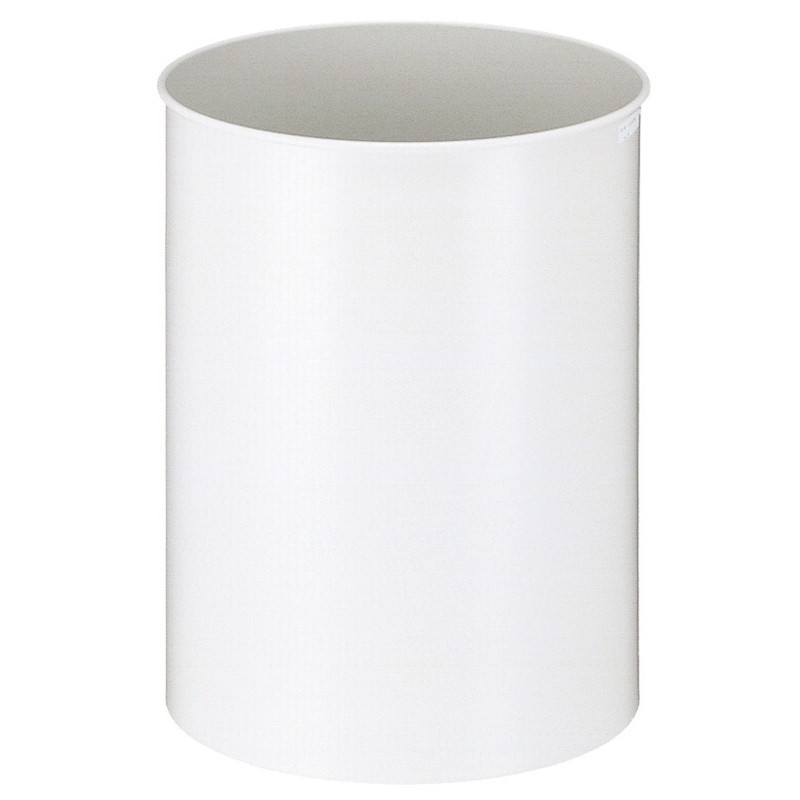 Runder Papierkorb 30 Liter Weiß