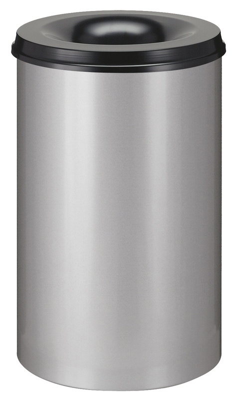 Selbstlöschender Papierkorb 110 Liter Grau/Schwarz
