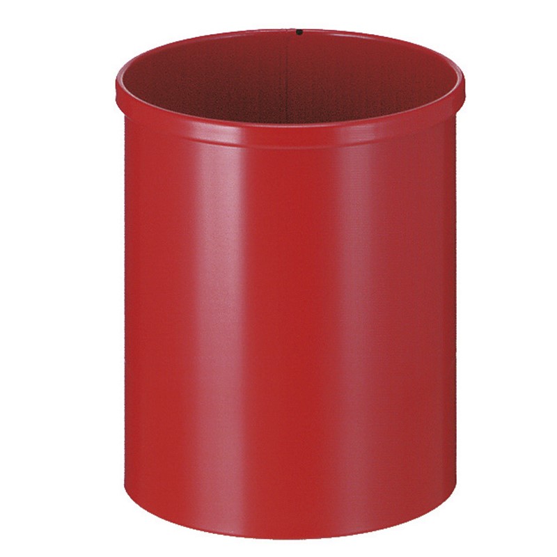 Runder Papierkorb 15 Liter Rot