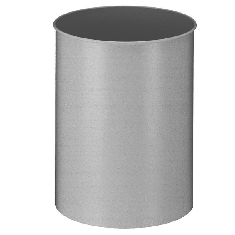Runder Papierkorb 30 Liter aluminium