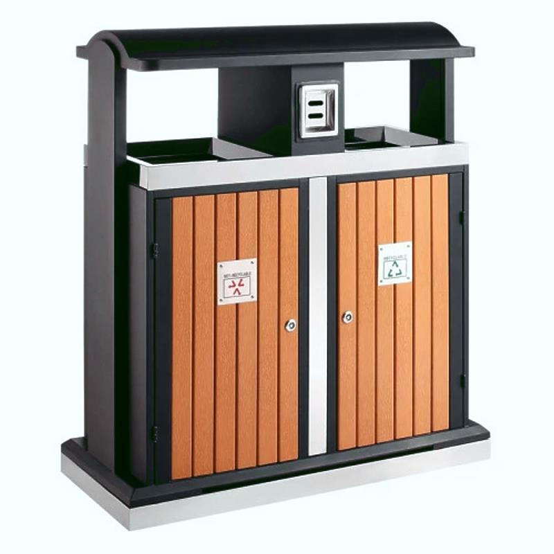 Abfallbehälter für Abfalltrennung draußen 2x50 Liter