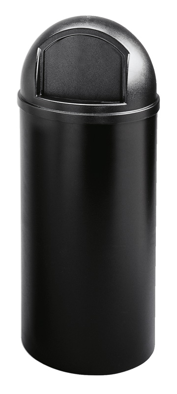 Runder Abfallbehälter feuerhemmend, Schwarz 56,8 Liter