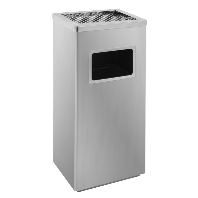 Ascher-Papierkorb 14,5 Liter Edelstahl Ascher-Papierkorb 14,5 Liter Edelstahl