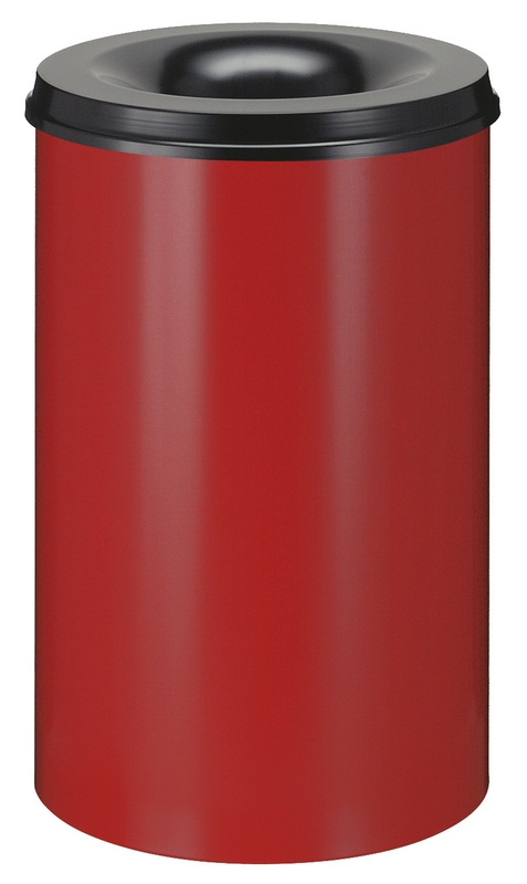 Selbstlöschender Papierkorb 110 Liter Rot/Schwarz
