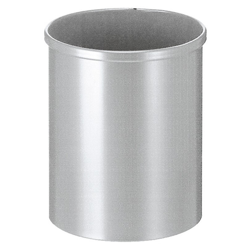 Runder Papierkorb 15 Liter Silber