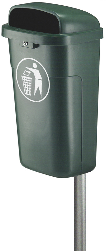 Feuerhemmender Abfallbehälter Grün für den Außenbereich
