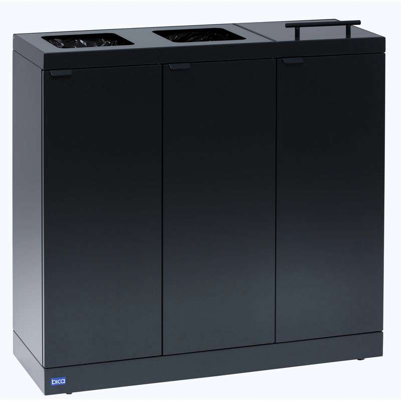 Bica 873 Wertstoff-Sortieranlage Schwarz 3x65 Liter