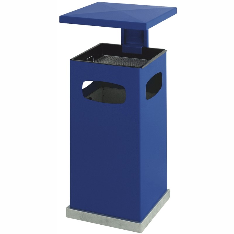 Ascher-Papierkorb viereckig 70 Liter Blau