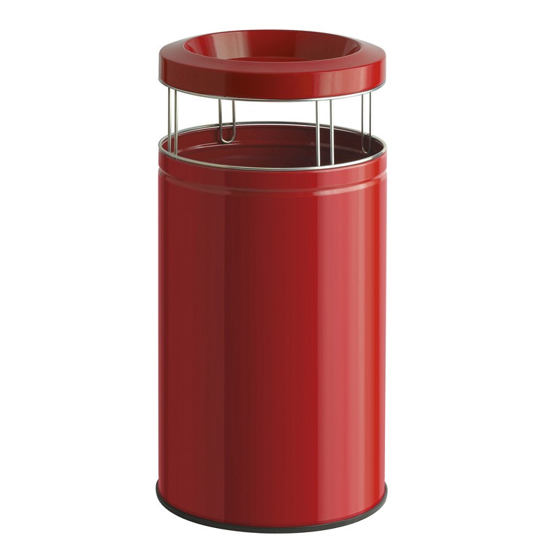 Grosser Ascher-Papierkorb 120 Liter Rot