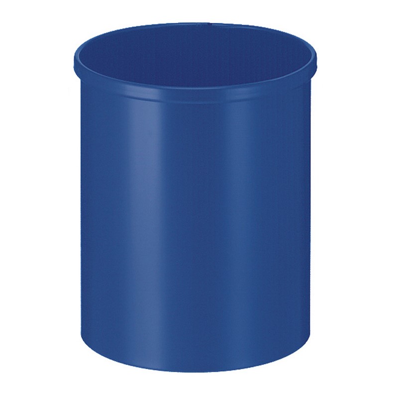 Runder Papierkorb 15 Liter Blau